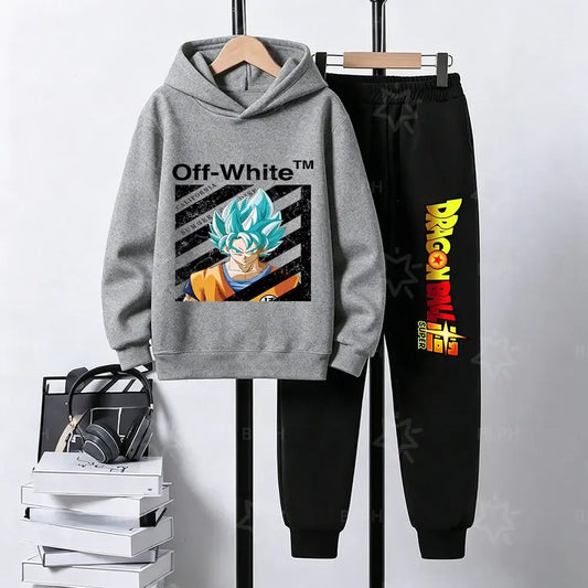 Produit gaming premium Fraquane Kids Dragon Ball Camo Goku Printed Hoodie Set Casual Loose Comfortable Long Sleeve Sweatshirt Pants 2 Piece Outfits for Boys