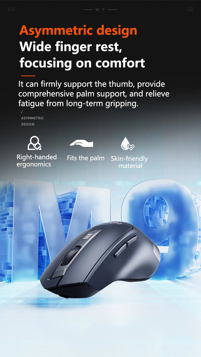 INPHIC Silent Office Mouse Battery Level Display 2400DPI Wireless Mouse Suitable for Desktop and Laptop Computers