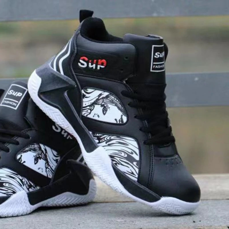 Nouvelles baskets antidérapantes pour hommes, chaussures de basket-ball montantes de luxe confortables, chaussures de course tendance et polyvalentes, chaussures décontractées