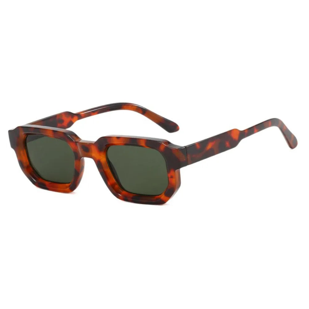 UV Protection Small Frame Square Sunglasses Punk Square Women Sun Glasses Leopard Print UV400 Retro Eyewear Photography