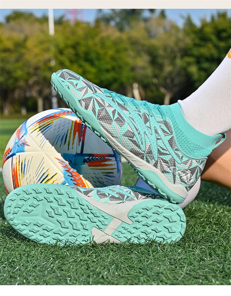 New Men's Football Boots Breathable Sport Training Soccer Shoes Cleats Sport Outdoor TF Futsal Match Turf Grass Drop Shipping