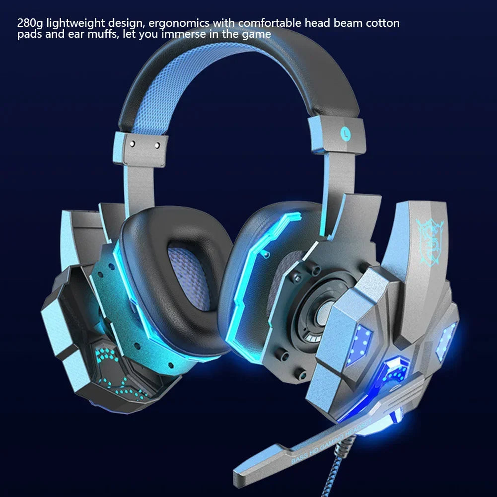 Creative Wired Gaming Headset with Microphone – LED Light Bass Stereo Gaming Headphones for PC, PS4, PS5, Xbox – High Quality Gaming Headset