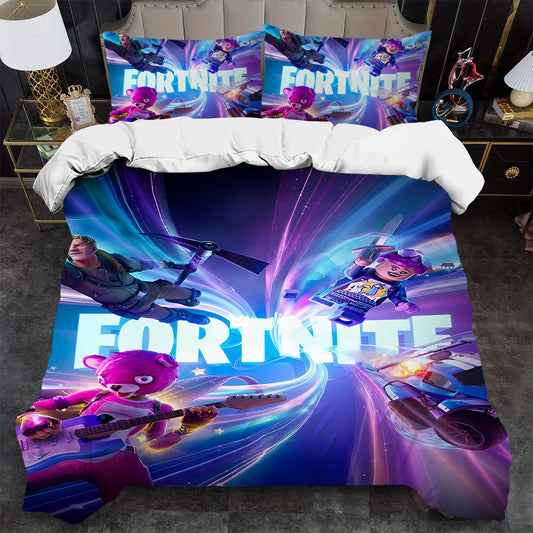 Battle game F-Fortnite Duvet Cover Set Soft Wash Bed 3 Piece Summer Comfortable Student Dormitory Home Baby Bedding Best seller