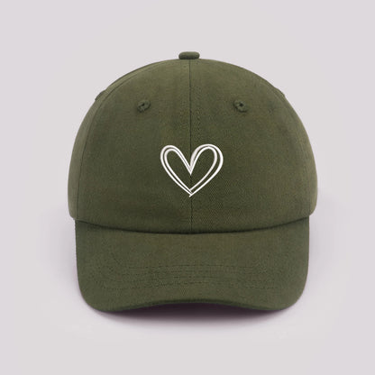 Cartoon heart-shaped Baby Baseball Cap Cute Solid Color Toddler Sun Hat with Ears Summer Adjustable Kids Boy Girl Peaked Cap ﻿