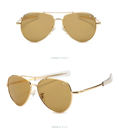 AO Aviation herre-retro-solbriller, moderigtige pilotbriller, American Optical solbriller til kvinder, unisex, metal, UV400 solbriller, Gafas AO57