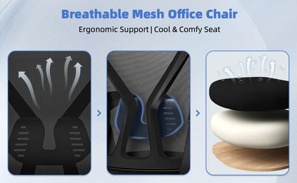 Daccormax Office chair Ergonomic Reclining 90°-125°,Desk chair with Lumbar Support,Computer chair Adjustable,living room chairs