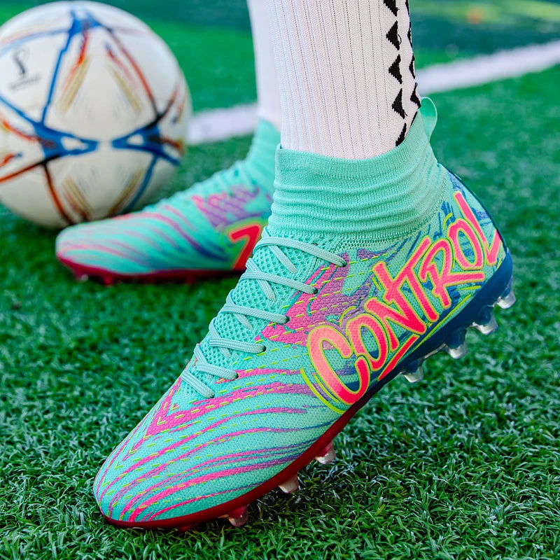 Miesten ja naisten jalkapallokengät ulkokäyttöön, pitävät nappulakengät jalkapallokentälle, ultrakevyet futsal-lenkkarit, TF/FG-piikkipohjaiset jalkapallokengät