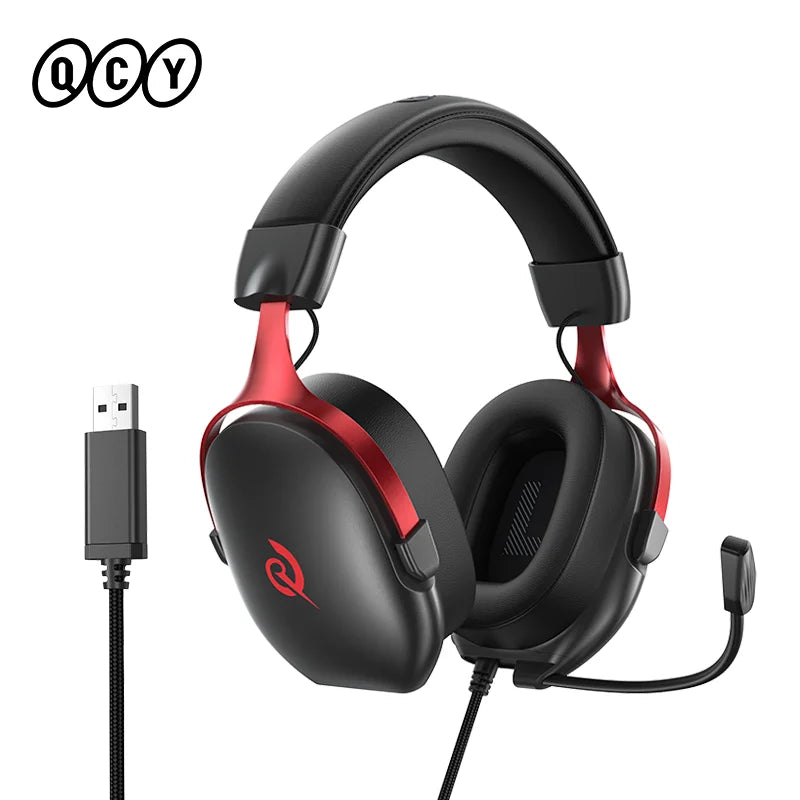 Casque filaire QCY VN200 Pro avec haut-parleur de 40 mm, son surround 7.1, pour PC, PS5 et multiplateformes, confortable, circum-auriculaire