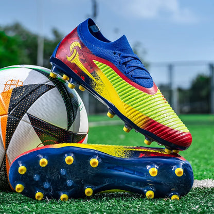Nouveaux hommes bottes de Football adulte antidérapant Sport de plein air entraînement crampons chaussures de Football garçons longues pointes respirant Match confortable