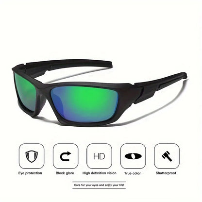 2pcs Advanced Cool Fantasy Polarized Surround Fashion Sunglasses,Men's and Women's Outdoor Sports,Cycling,Fishing,Hiking,Golf