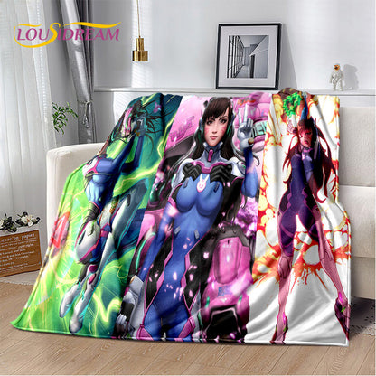 Overwatch Game Gamer DVA  Reaper Soft Plush Blanket,Flannel Blanket Throw Blanket for Living Room Bedroom Bed Sofa Picnic Kid 3D