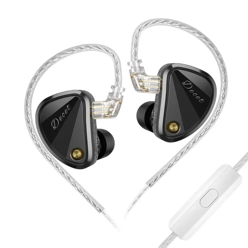 KZ Decet Adjustable Earphones 10 Unit Upgraded Drive Earbuds Hifi Music Replaceable Cable 3D Printing Design 2PIN Cable