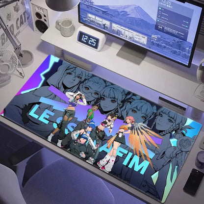 Sexy anime-meisjes gaming-muismat HYBXAXC voor laptop en kantoor, zachte rubberen tafelmat XXL, grote computer Overwatch-game toetsenbordmat
