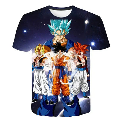 Anime Dragon Ball Goku Print T Shirts Cartoon Shirt Summer Breathable T-shirt And Comfortable T-shirts Mens Clothes Tops