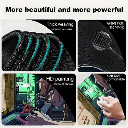 Anime-Gaming-Girl Overwatch großes Mauspad 900x400 Laptop Büro Gummi weiche Schreibtischunterlage Computer-Tastatur HD-Druck Mousepad XXL