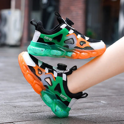 Children's Sports Shoes Ultra-Light Mesh Breathable School Training Running Shoes Soft Sole Anti-Slip Casual Walking Shoes for Kids
