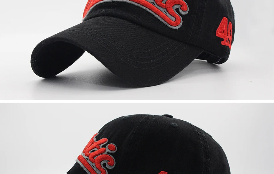 Big Letter Embroidery Baseball Cap Men Summer Casual Women Fashion Snapback Cotton Caps Visor Hip Hop Hat Autumn Adjustable
