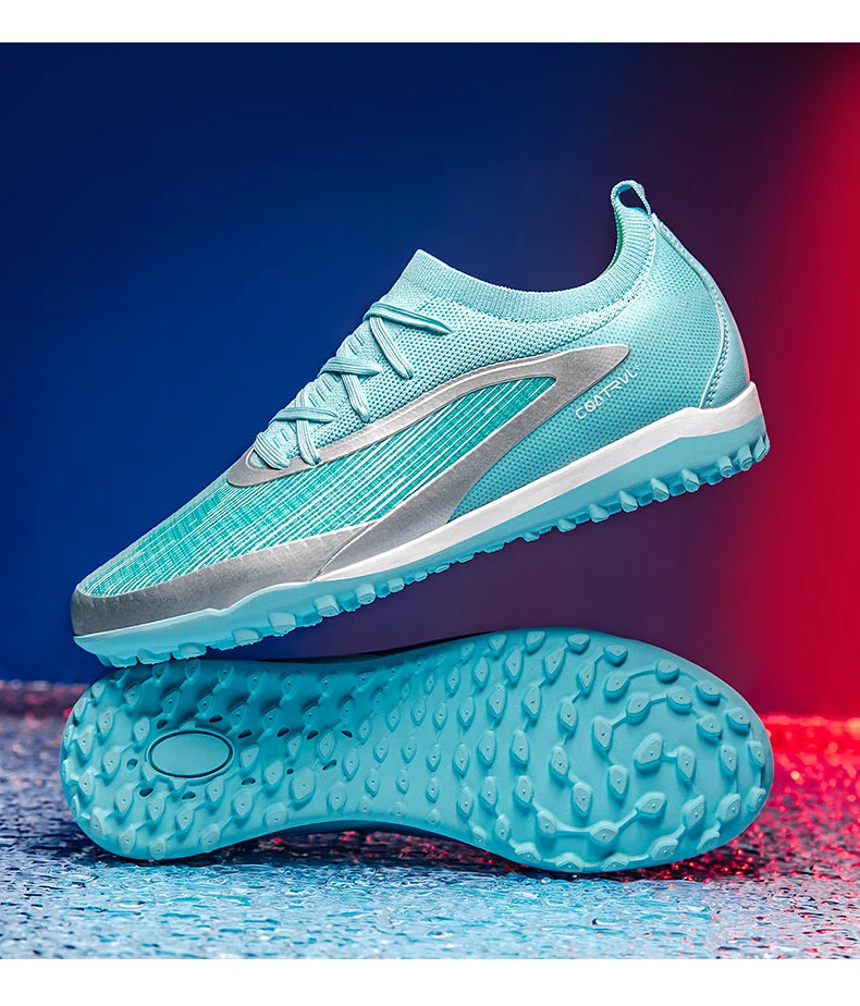 Botas de fútbol para hombre, tacos de exterior transpirables para adultos, antideslizantes, zapatillas deportivas de fútbol con tacos largos para entrenamiento y partido, cómodas para chicos
