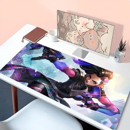 Mousepad anime pentru laptop, accesorii de birou, suport pentru tastatură PC, covoraș din cauciuc pentru ceașcă, mousepad moale, mare, model Overwatch Sombra pentru birou