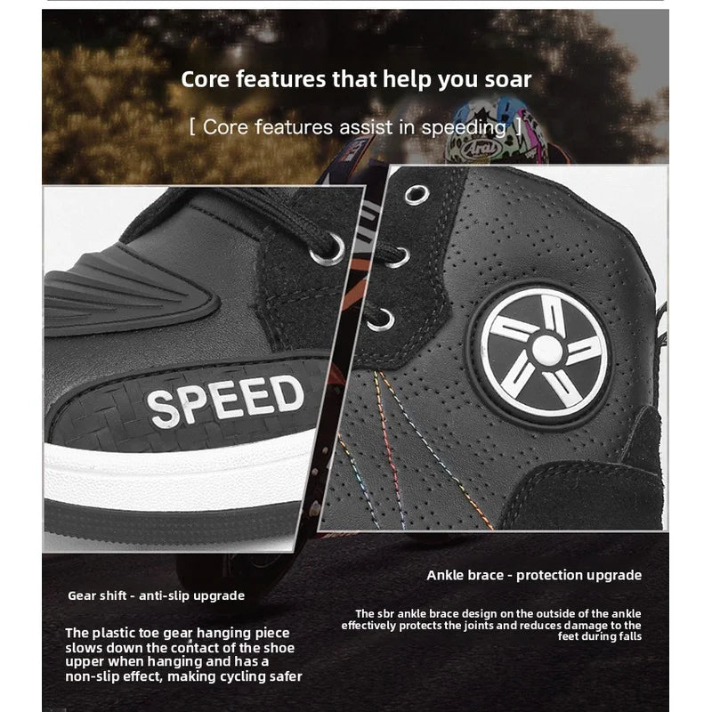 New men's and women's four-season universal safety protection motorcycle riding boots anti-slip and anti-fall motorcycle shoes