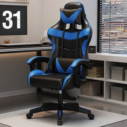 Chaise de jeu ergonomique, chaise de bureau réglable, chaise d'ordinateur pivotante, roulettes silencieuses, support lombaire, siège confortable, pour la maison