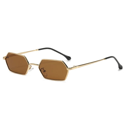 New Personalized Small Frame Polygon Sunglasses Retro Women Square Sun Glasses Fashion Men Street Photography Eyeglasses