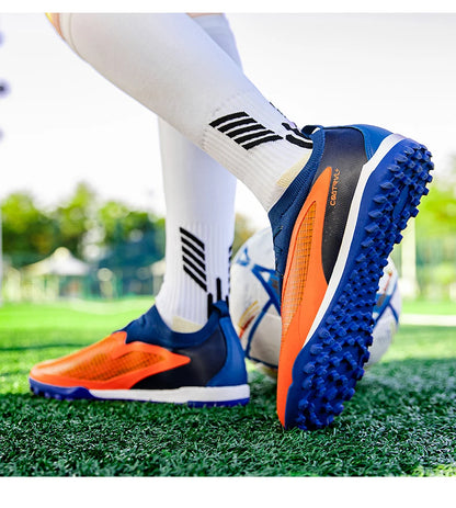Botas de fútbol para hombre, tacos de exterior transpirables para adultos, antideslizantes, zapatillas deportivas de fútbol con tacos largos para entrenamiento y partido, cómodas para chicos