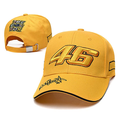 Boné de basebol unissexo hip-hop com letras, ajustável, n.º 46, design F1 Racing e motociclismo, para desporto ao ar livre, casual, com proteção solar para homem