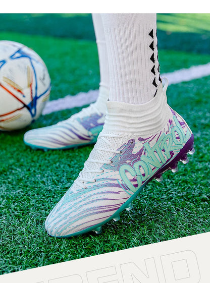 Miesten ja naisten jalkapallokengät ulkokäyttöön, pitävät nappulakengät jalkapallokentälle, ultrakevyet futsal-lenkkarit, TF/FG-piikkipohjaiset jalkapallokengät