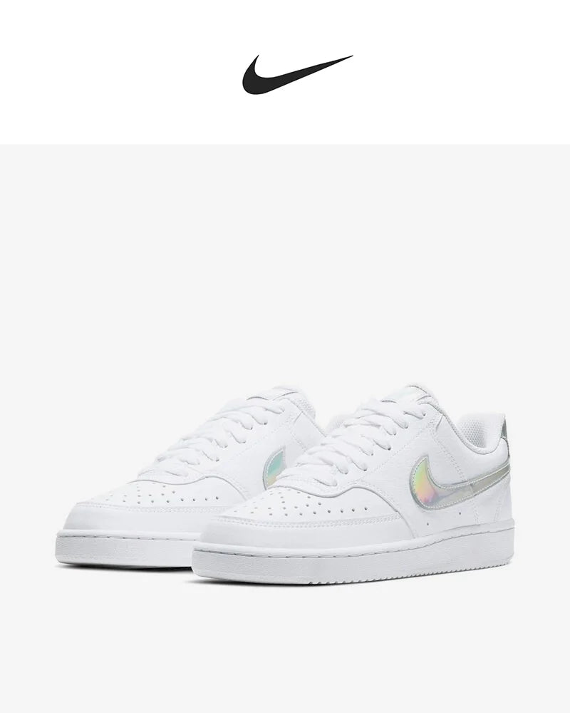 Sapatilhas casuais de skate de cano baixo para mulher Nike Genuine COURT VISION CW5596-100