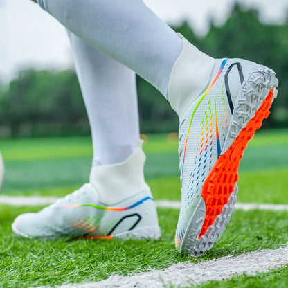 Men’s Outdoor Football Boots Professional Training Soccer Shoes Soccer Cleats Turf Futsal Match Grass Unisex Non-Slip Breathable