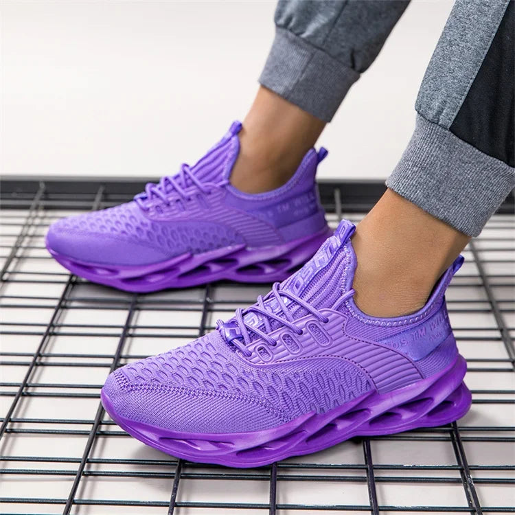 Rosa fritidssneakers för damer och herrar Blade-skor storlek 46 Lätta, andningsbara löparskor för herrar Sportiga sneakers i mesh