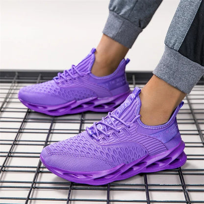 Rosa fritidssneakers för damer och herrar Blade-skor storlek 46 Lätta, andningsbara löparskor för herrar Sportiga sneakers i mesh