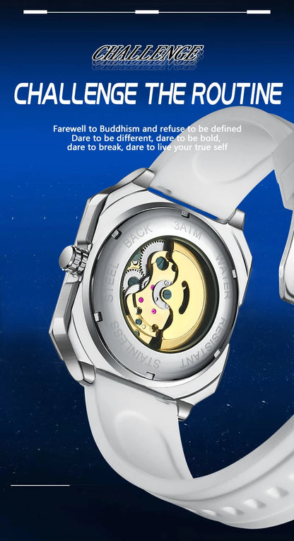 BINBOND mechanical wristwatches for men luxury luminous waterproof automatic accurate tourbillon men's watch skeleton reloj