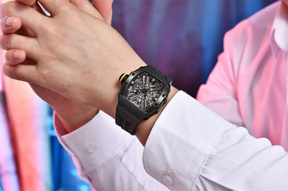 PAGANI DESIGN 42 MM Men's Skeleton Quartz Watch Japan VH65 Sapphire Glass Stainless Steel 50M Waterproof Wristwatches PD1738 New