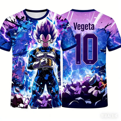 2026 Summer Dragon Ball Retro Fitness T-shirt Men's 3D Printed Short-sleeved Family Unisex Kids Sports Breathable Top Shirt