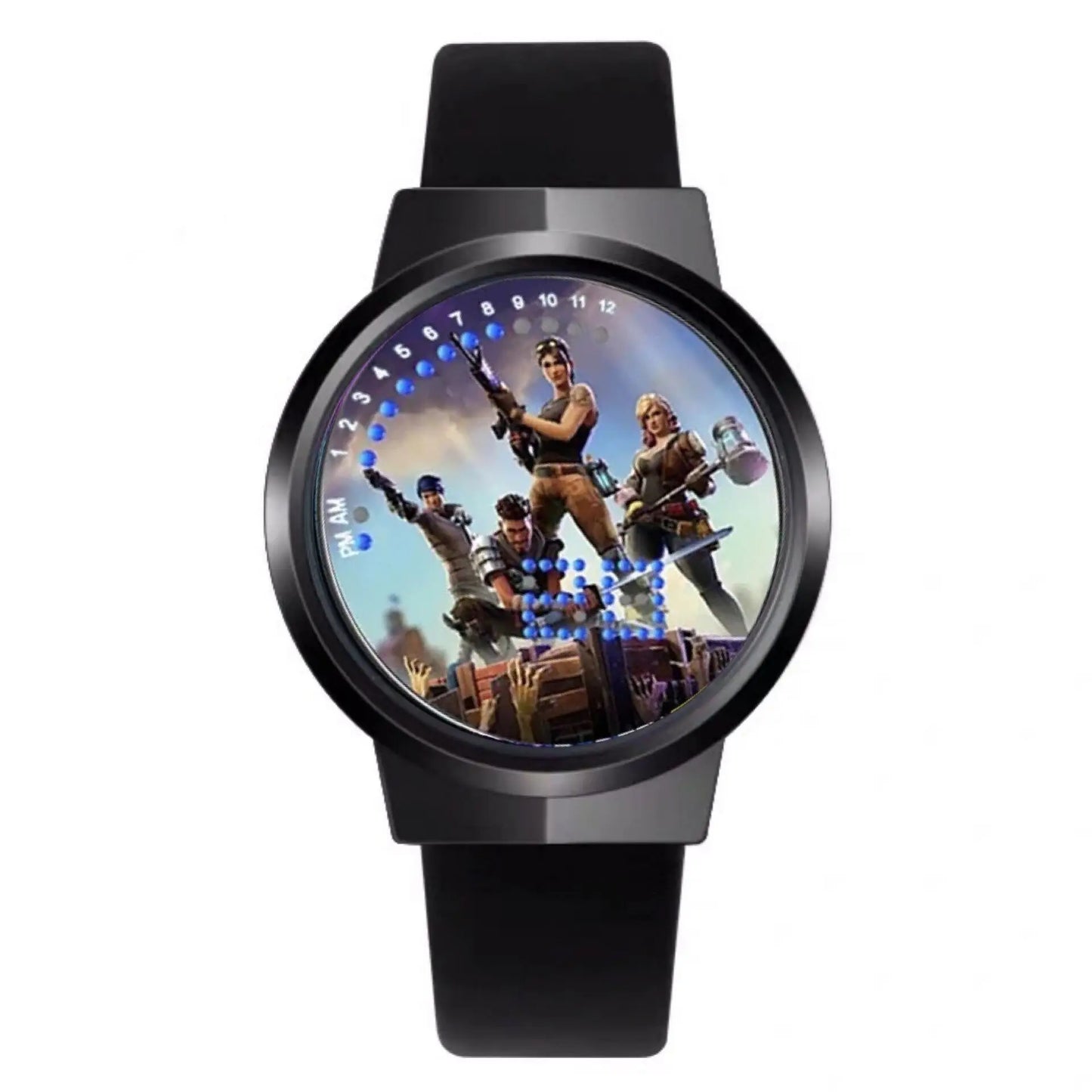 Reloj Fortnite de moda cute, cartoon y kawaii personalizado con luz nocturna LED táctil, reloj electrónico para estudiantes, regalo para amigos