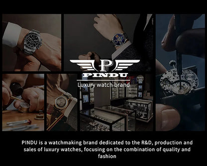 2025 NEW PINDU Design Music Series Machinery Watch Men Movement stainless steel Sapphire Glass Top Luxury Automatic Watch Hollow