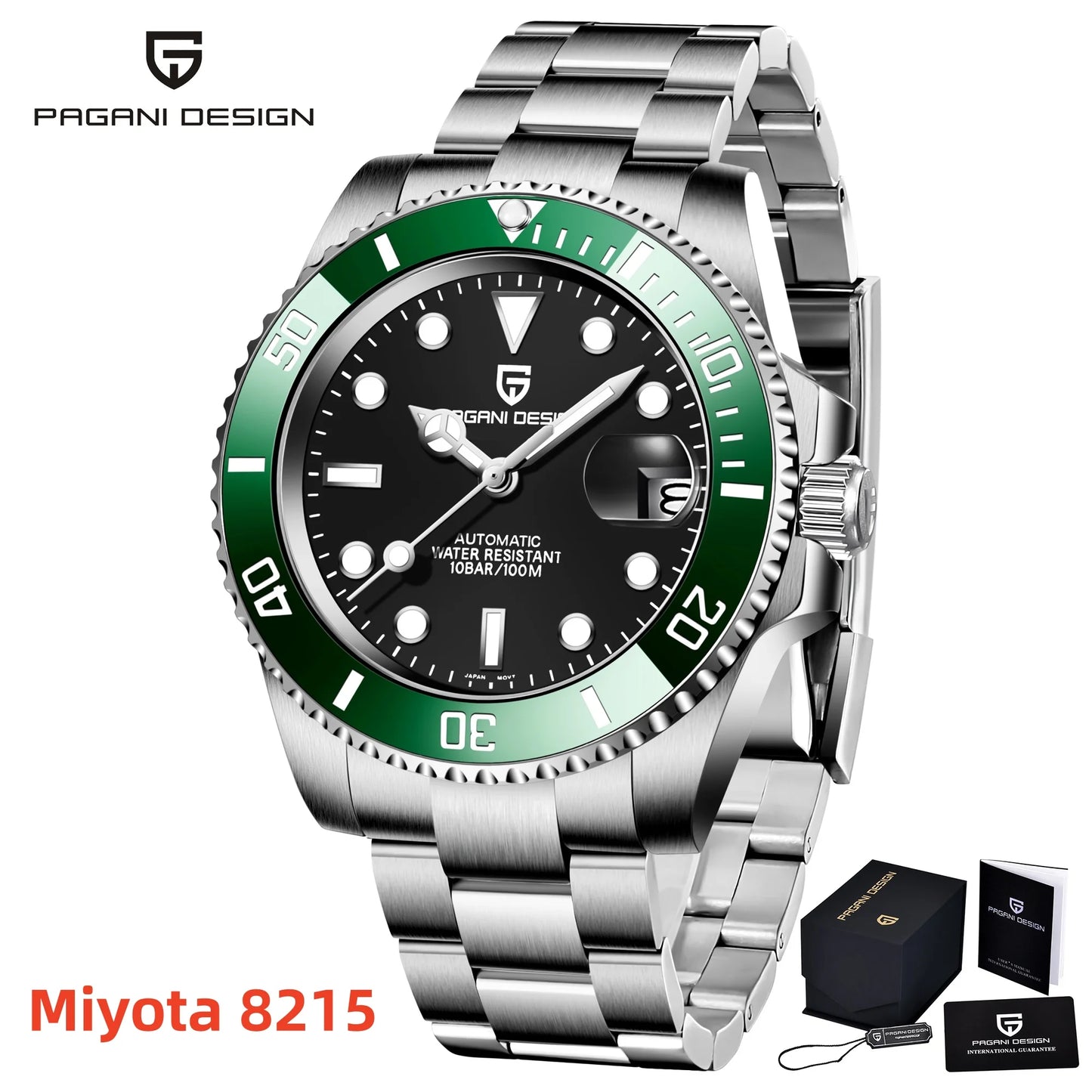 Relógio automático mecânico para homem PAGANI Design 2026 New Miyota 8215 40mm em aço inoxidável, impermeável