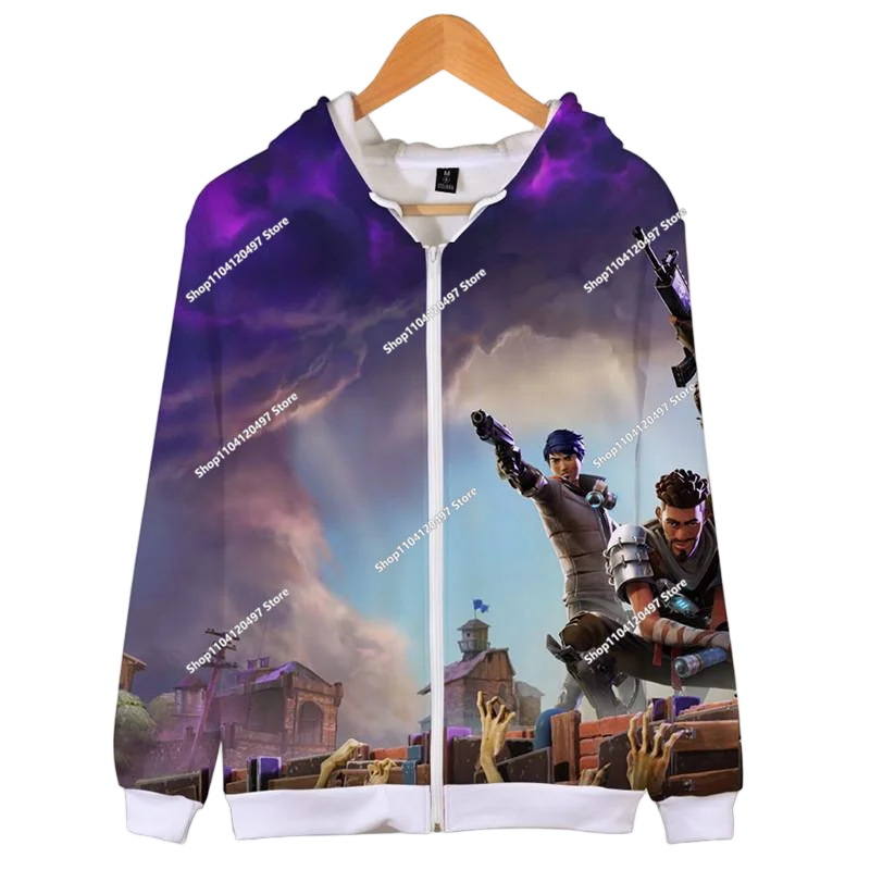 2024 New Game Zipper Hoodie, Children's Sweatshirt Fortnite Pullover Sweatshirts, Fashion Boys and Girls Clothing