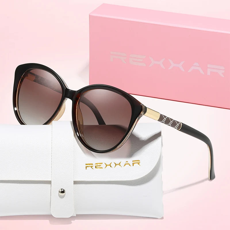 REXXAR polariserede Cat Eye-solbriller til kvinder og mænd – sexede, moderigtige mærkesolbriller til shopping og fest – solbriller til mænd og kvinder
