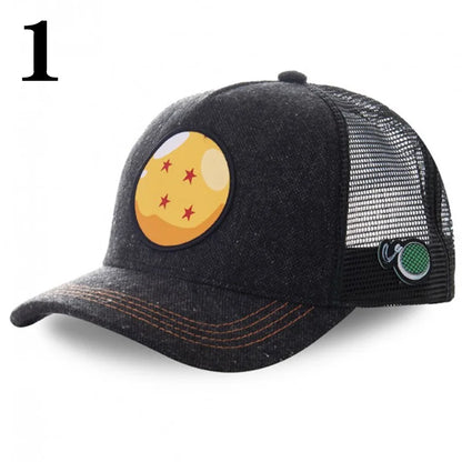 Dragon Ball DRAGONBALL síťovaná čepice, kreslená síťovaná čepice, pánská a dámská baseballová čepice, módní čepice s nášivkou, trucker čepice