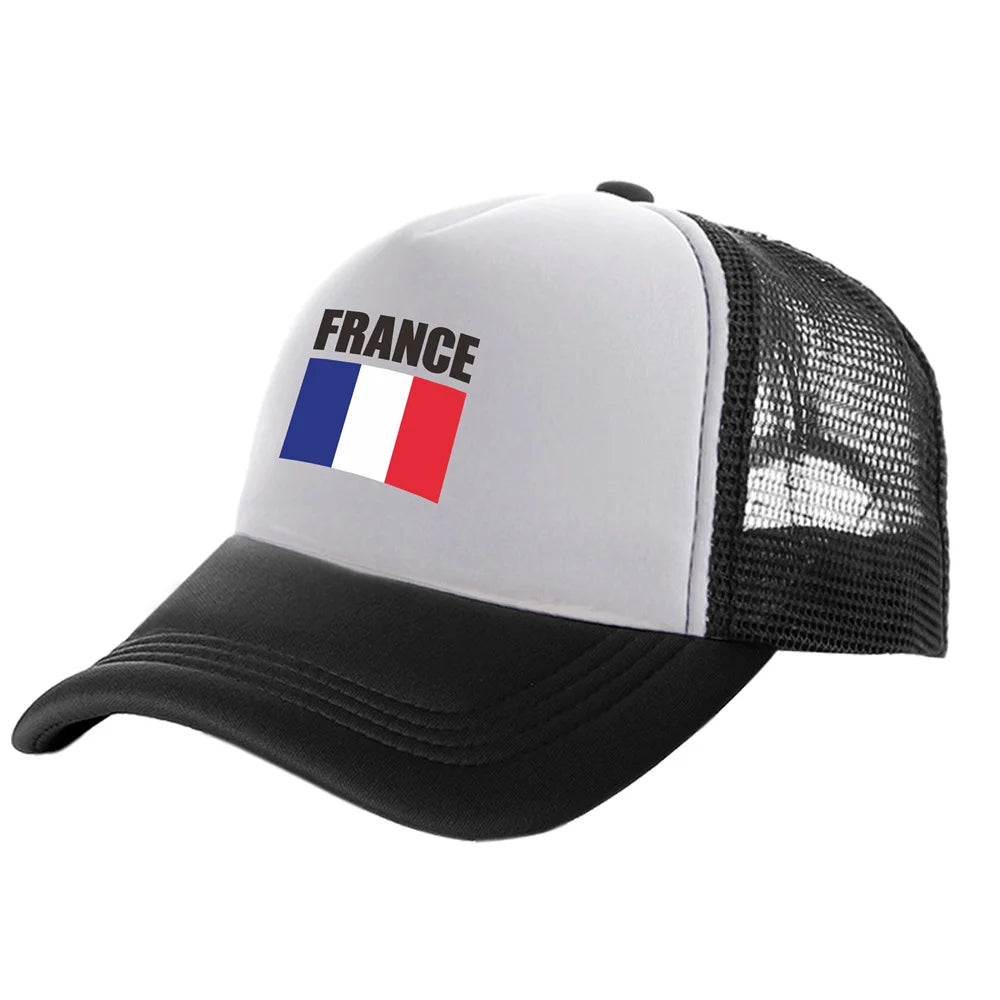 Cappelli trucker Francia alla moda, cappelli Francia cool, cappellino da baseball estivo da outdoor con rete parasole