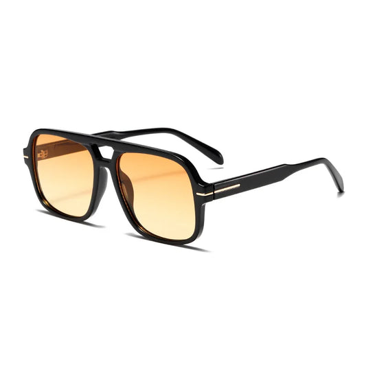 3507 Double Bridge Square Fashion Sunglasses - UV400 Vintage Pilot Style Shades, Retro Classic Sun Glasses for Men Women 411240