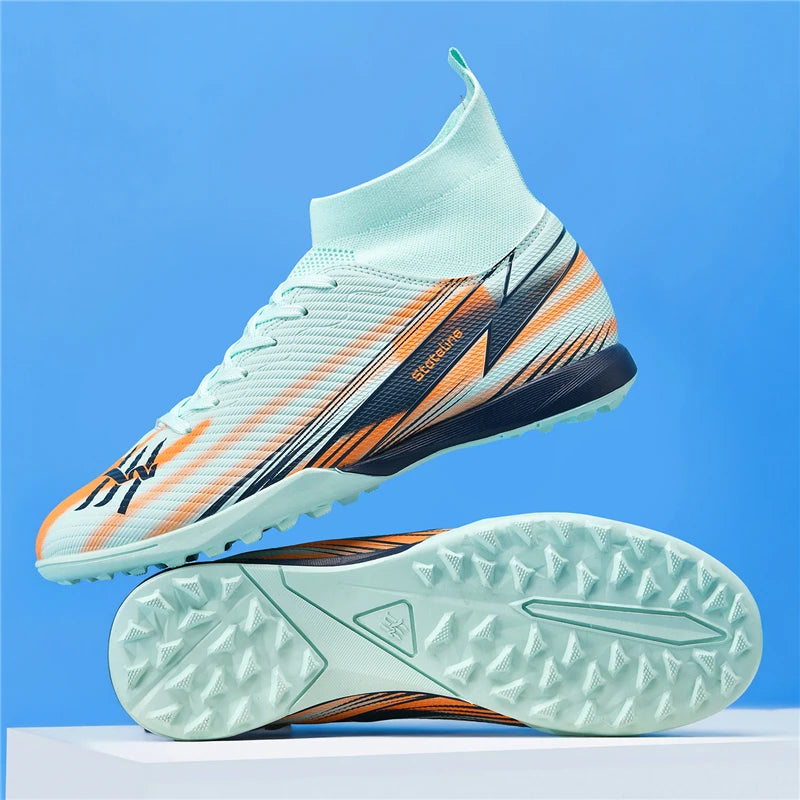 Nouvelles chaussures de football pour hommes, chaussures de match montantes, chaussures de futsal de haute qualité, chaussures de football d'intérieur antidérapantes, baskets d'extérieur, crampons pour gazon, meilleures v