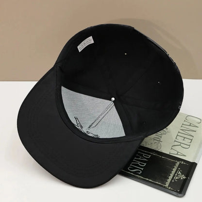 1pc K letter embroidered hip-hop baseball cap with sun visor and flat brim cap