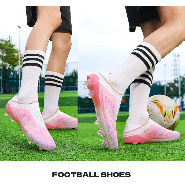 New Men's Football Boots Comfortable Soccer Shoes Match Training Boys Non-Slip Long Spikes Breathable Adult Cleats Outdoor Sport