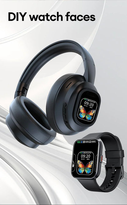 KI-LCD-Touchscreen kabellose Bluetooth-Kopfhörer – ANC-Geräuschunterdrückung, tiefer Bass, Gaming-Headset mit HD-Mikrofon