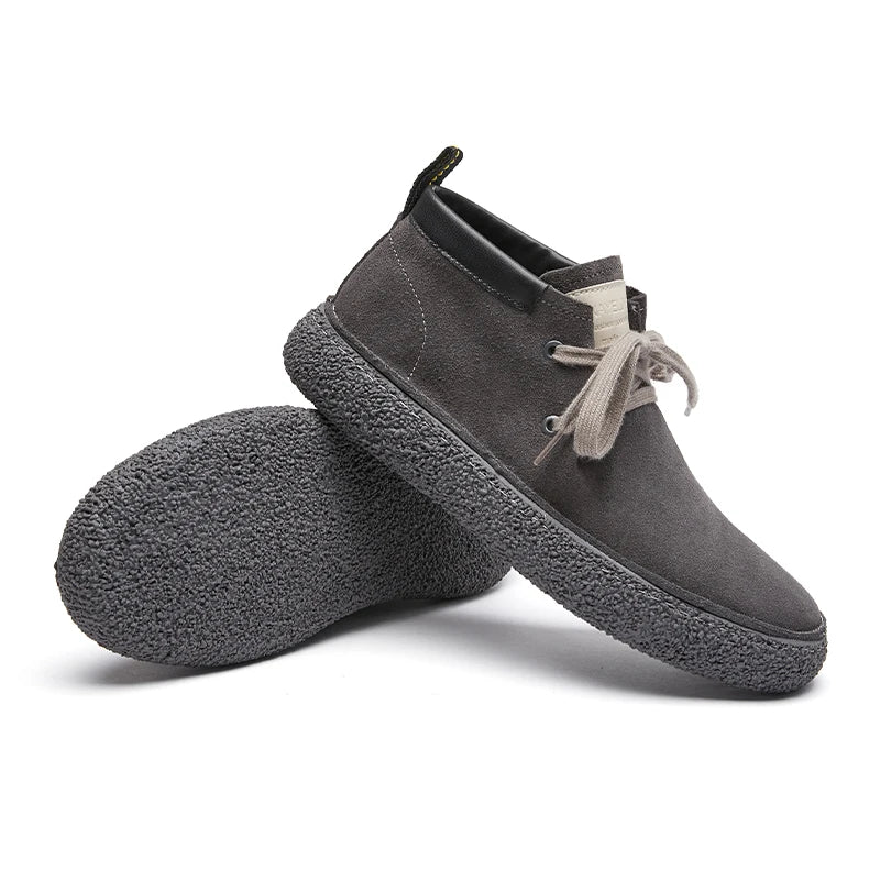 Luxury Brand Men Suede Leather Casual Shoes Genuine Leather Natural Handmade Anti-Skid Design Spring Autumn
