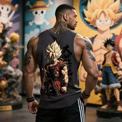 Anime Super Saiyan Son Goku Dragon Ball Gym New  Harajuku Summer Men Tank Top Fitness Oversized Casual Sports Sleeveless Tee Y2k